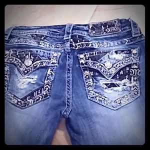 Black Distressed Miss Me Jeans